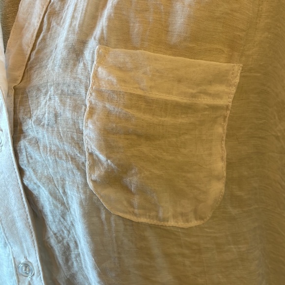 Grand & Greene white short sleeve large sheer blouse - Picture 5 of 17